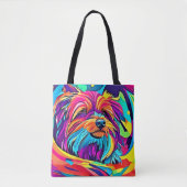 Levendige Yorkie Pop Art Tote Bag (Voorkant)