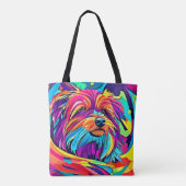 Levendige Yorkie Pop Art Tote Bag (Achterkant)
