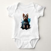 Levendige Yorkshire Terrier Spat-art  Romper (Voorkant)