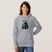 Levendige Yorkshire Terrier Spatwater Kunst Hoodie (Voorkant volledig)
