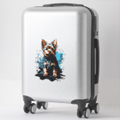 Levendige Yorkshire Terrier Splash Art Sticker (Koffer)