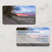 Levendige zandduin strand zonsondergang oceaan rei visitekaartje (Voorkant / Achterkant)