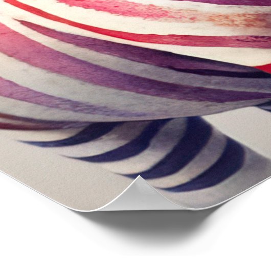 Levendige Zebra Duo Waterverf Pointillisme Art Poster (Hoek)