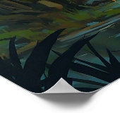 Levendige Zebra in Oerwoud met Sunset Painting Poster (Hoek)