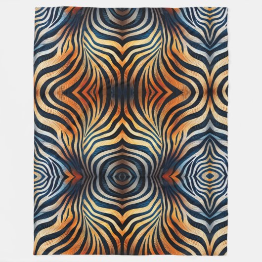 Levendige zebraprint fleece deken (Voorkant)