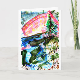 Levendige Zee Coast kerstboom Kaart