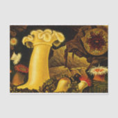 Levendige Zee Life Anemonen en koraal op zwart Tissuepapier (Voorkant)