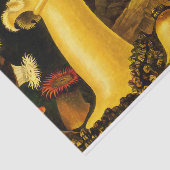 Levendige Zee Life Anemonen en koraal op zwart Tissuepapier (Detail)