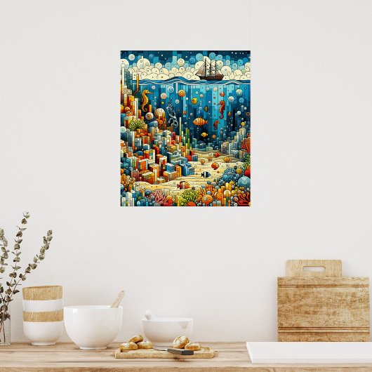 levendige zeebodem poster (Keuken)