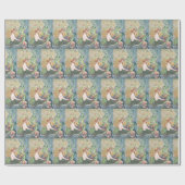 Levendige zeemeermin met vis en schelpdieren cadeaupapier (Vlak)