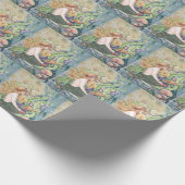 Levendige zeemeermin met vis en schelpdieren cadeaupapier (Hoek)