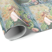 Levendige zeemeermin met vis en schelpdieren cadeaupapier (Rol Hoek)