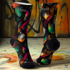 Levendige zeshoek met verloop van smaragd en magen sokken