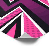 Levendige zigzag in roze en Paarse Poster (Hoek)