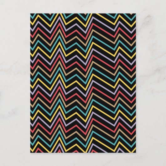Levendige ZigZag Symfonie Een uitbarsting van Kleu Briefkaart (Voorkant)
