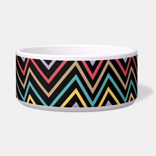 Levendige ZigZag Symfonie Een uitbarsting van Kleu Voerbakje (Rechts)