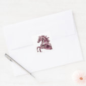Levendige Zilveren Abstracte Ambachtelijke Sticker (Envelop)