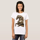 Levendige Zilveren ABSTRACTE KUNST Statement Desig T-shirt (Voorkant volledig)