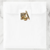 Levendige Zilveren Abstracte Sticker Grafiek (Tas)