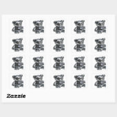 Levendige Zilveren Abstracte Sticker Ontwerp (Vel)