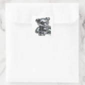 Levendige Zilveren Abstracte Sticker Ontwerp (Tas)