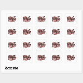 Levendige Zilveren Abstracte Vierkante Sticker (Vel)