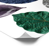 Levendige Zilveren BLADERIGE 3D-tekstkunst Poster (Hoek)