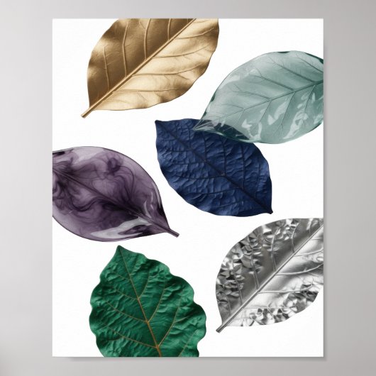 Levendige Zilveren BLADERIGE 3D-tekstkunst Poster (Voorkant)
