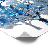 Levendige Zilveren BLUE ICE BOMEN Tekst Ontwerp Poster (Hoek)