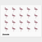 Levendige Zilveren FLAMINGO Label Ontwerp (Vel)