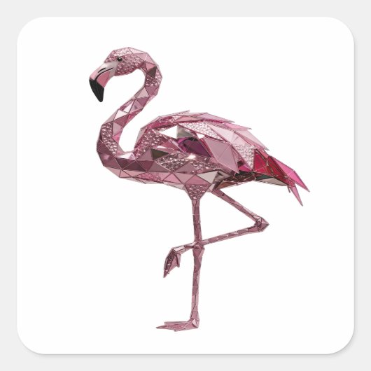 Levendige Zilveren FLAMINGO Label Ontwerp (Voorkant)