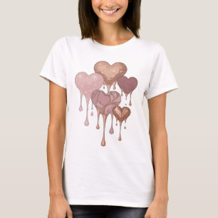 Levendige Zilveren HARTEN EN STERREN Ontwerp T-shirt