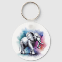 Levendige zilveren olifant Waterverf
