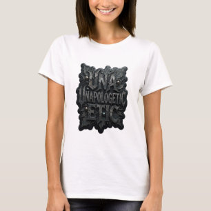 Levendige Zilveren ONVERONTschuldigende Print T-shirt