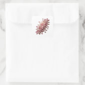 Levendige Zilveren ROZE BLADE Geschenk Sticker (Tas)