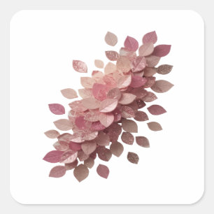 Levendige Zilveren ROZE BLADE Geschenk Sticker