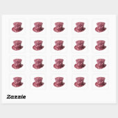 Levendige Zilveren ROZE MUNT HOED Label Ontwerp (Vel)
