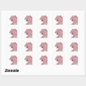 Levendige Zilveren ROZE TIJGER Sticker Kunst (Vel)