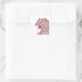 Levendige Zilveren ROZE TIJGER Sticker Kunst (Tas)
