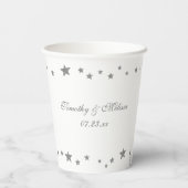 Levendige zilveren sterren papieren bekers voor br (Achterkant)