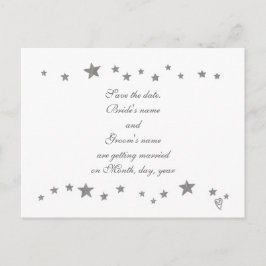 Levendige zilveren sterren rand Bruiloft Save the Aankondigingskaart