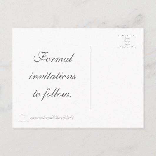 Levendige zilveren sterren rand Bruiloft Save the Aankondigingskaart (Achterkant)