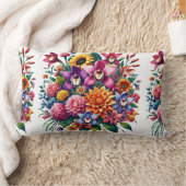 Levendige Zinnia's en Kosmos Floral Design Kussen (Deken)