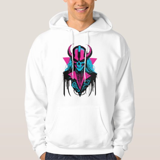 Levendige zombieschedel hoodie (Voorkant)