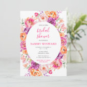 Levendige Zomer Bloemen Bruidsdouche Kaart (Staand voorkant)