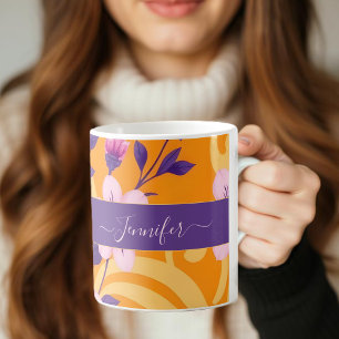 Levendige zomer bloemen-dopamine stijl koffiemok