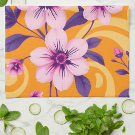 Levendige zomer bloemen-dopamine stijl theedoek