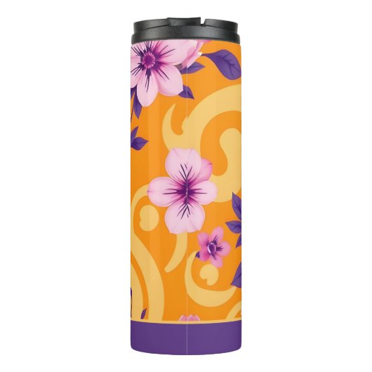 Levendige zomer bloemen-dopamine stijl thermosbeker (Achterkant)