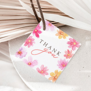 Levendige zomer bloemen wilde bloem dank u bedankjes labels