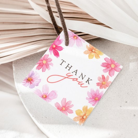 Levendige zomer bloemen wilde bloem dank u bedankjes labels